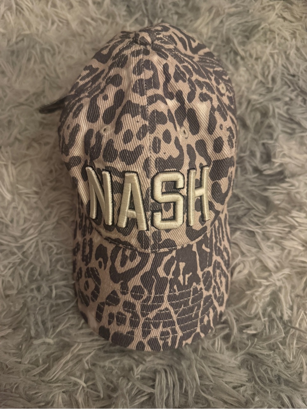 Leopard Print 'NASH' Baseball Cap in Beige and Brown